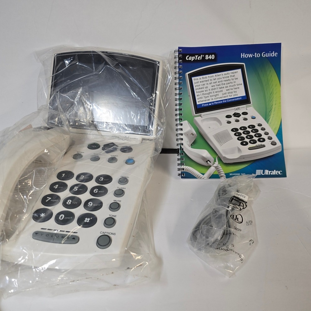 CapTel 840 Captioned Telephone for‎ Hearing Loss Ultratec White Large Display